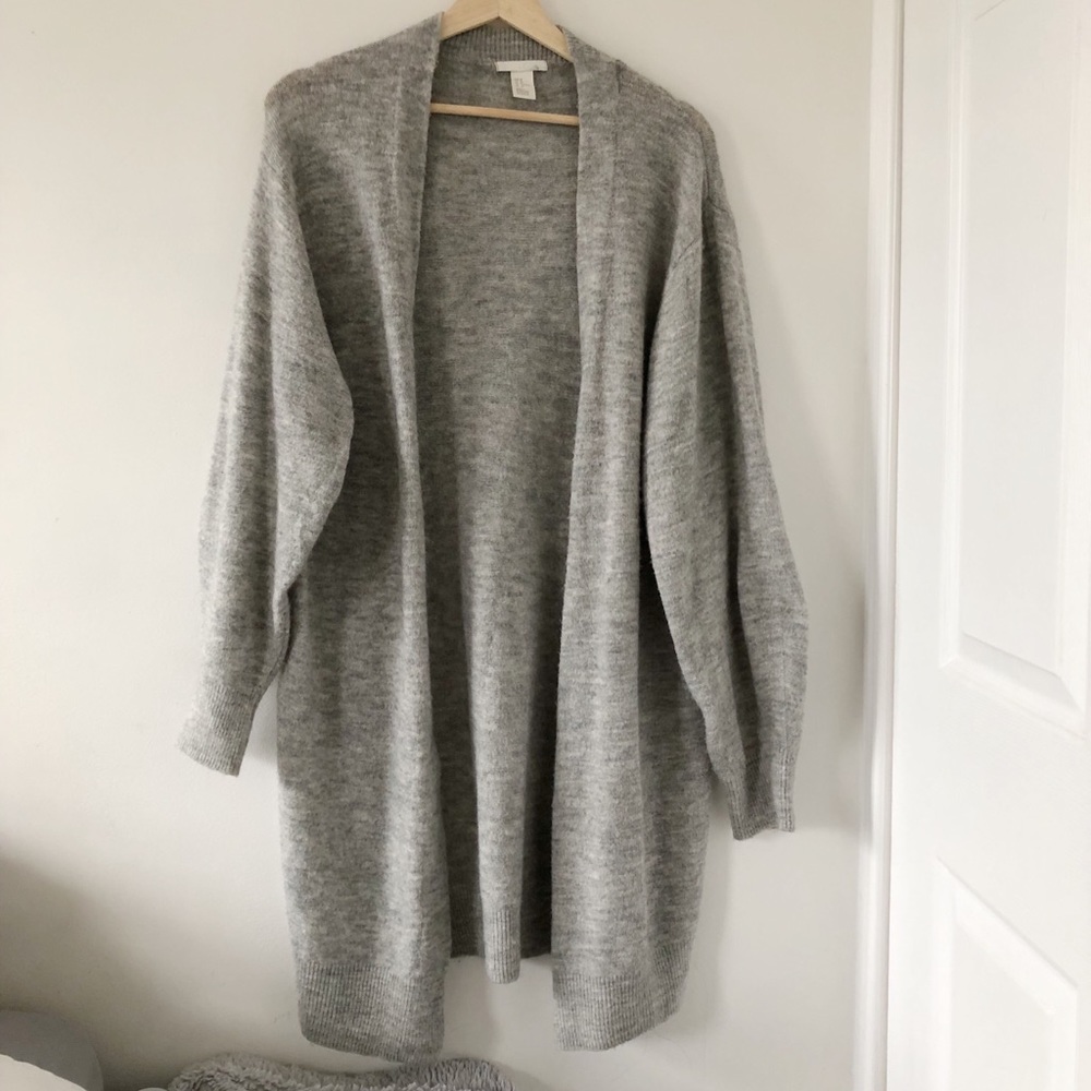 Oversized long grey cardigan